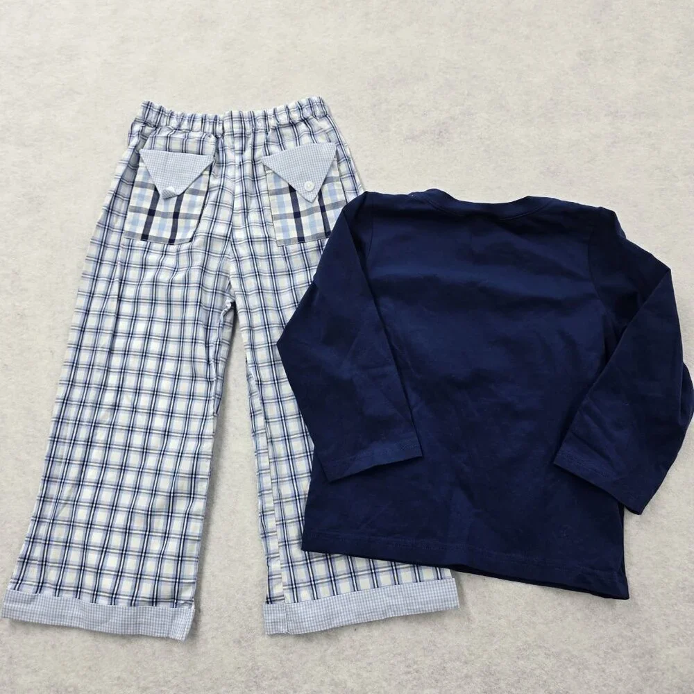 Smocking Station Size 4T Boutique Easter Bunny Rabbit Matching Set Embroidered